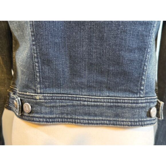 Pilcro Anthropologie Denim Jean Jacket Dark Wash Small Petite SP Cropped - Picture 6 of 9